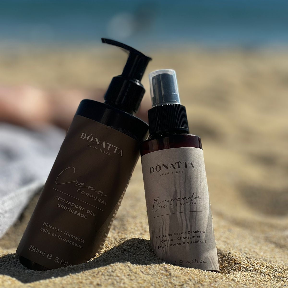 Pack Donatta: Aceite Bronceador Potencializador + Crema Diaria Activadora del Bronceo