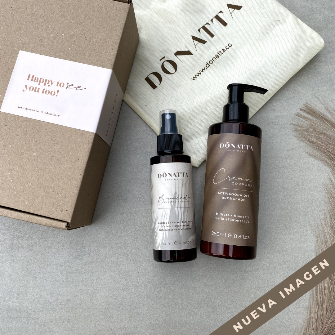 Pack Donatta: Aceite Bronceador Potencializador + Crema Diaria Activadora del Bronceo